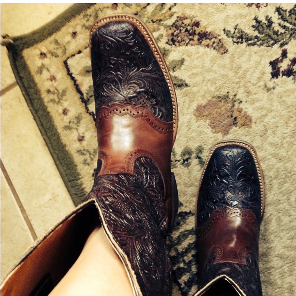 Boulet Tooled Leather boots